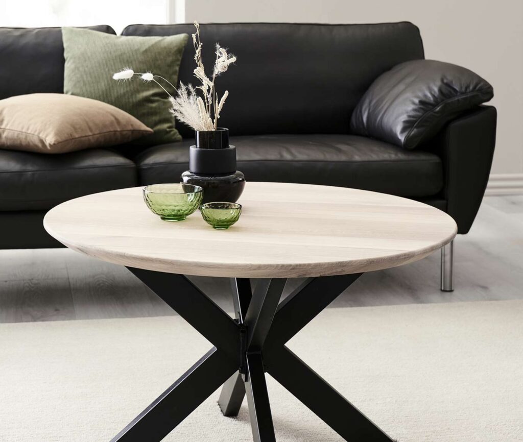 planke sofabord rundt